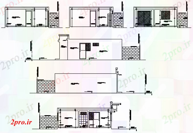 دانلود نقشه مسکونی  ، ویلایی ، آپارتمان   خانه مسکونی با بخش و نما (کد87741)