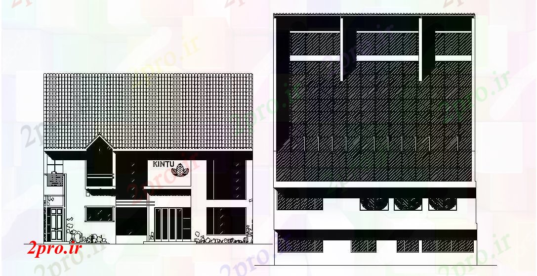 دانلود نقشه هتل - رستوران - اقامتگاه  نما بخشی از یک رستوران  (کد87746)