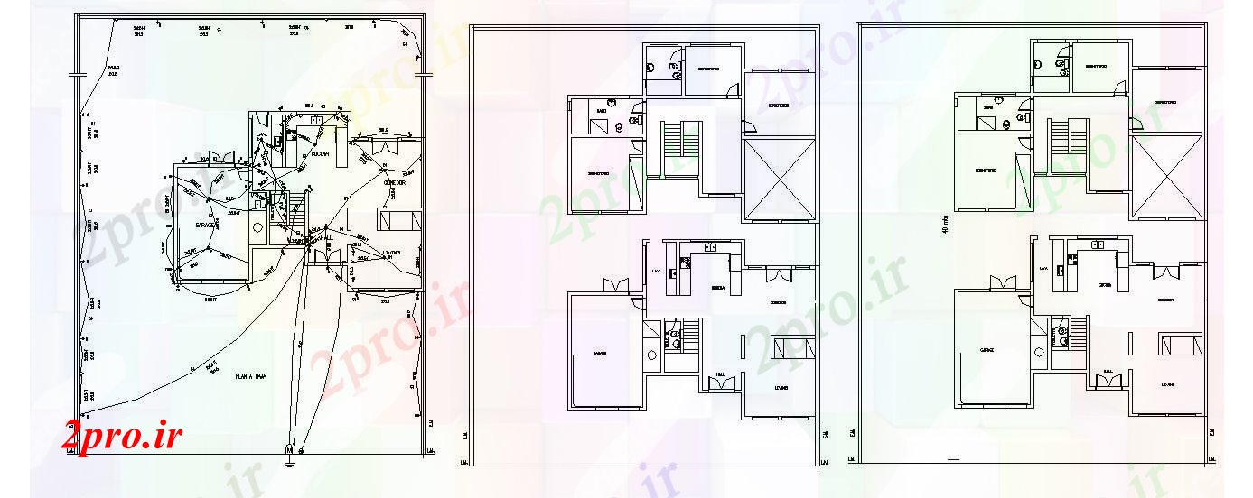 دانلود نقشه طراحی داخلی طرحی برق از bunglow مسکونی (کد87780)
