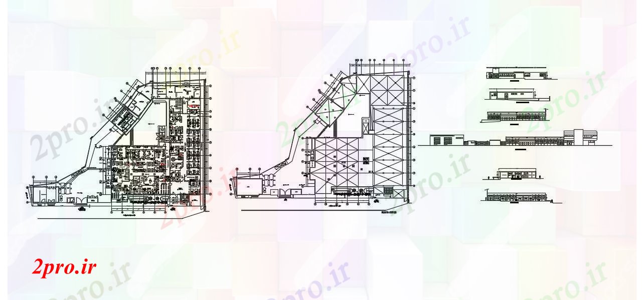 دانلود نقشه بیمارستان -  درمانگاه -  کلینیک طرحی بیمارستان با ابعاد جزئیات  (کد87781)