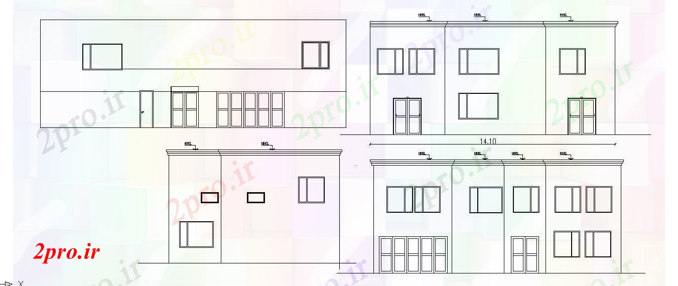 دانلود نقشه مسکونی  ، ویلایی ، آپارتمان  نماات خانه مسکونی (کد87783)