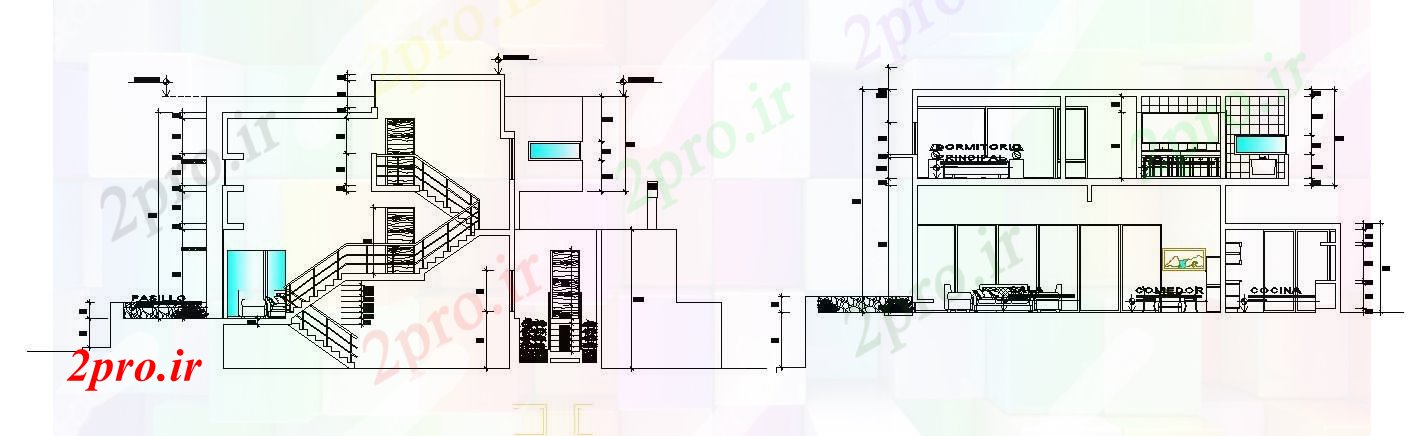 دانلود نقشه خانه های کوچک ، نگهبانی ، سازمانی - بخش خانههای ویلایی مسکونی  (کد87795)