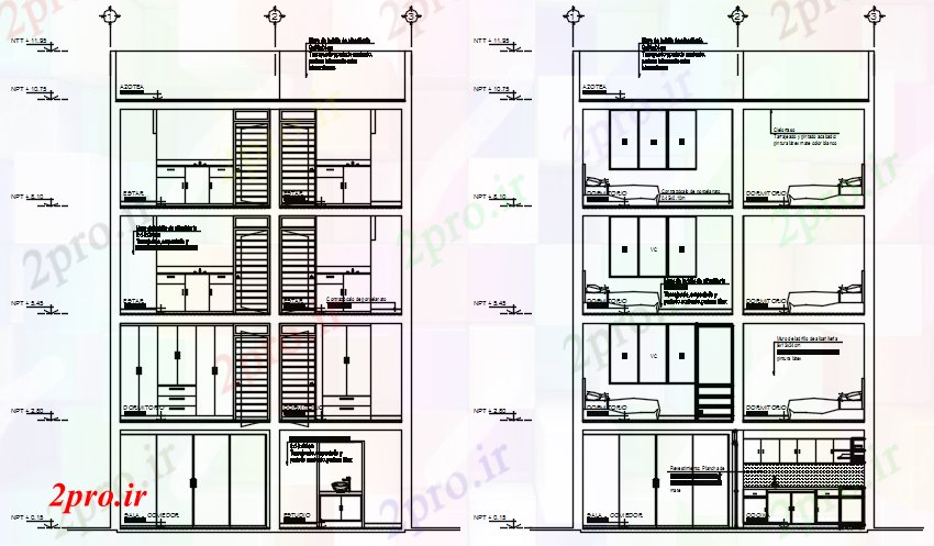 دانلود نقشه مسکونی  ، ویلایی ، آپارتمان  سطحی آپارتمان   مسکونی (کد87813)