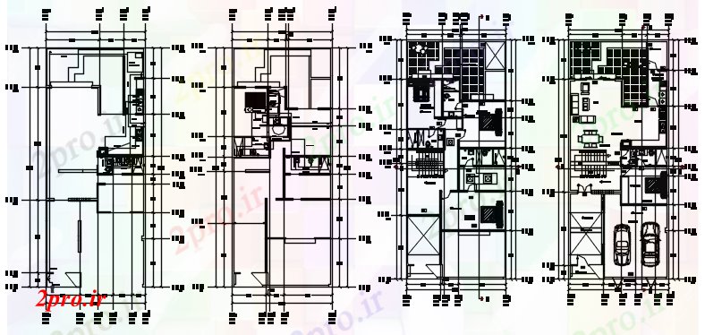 دانلود نقشه مسکونی  ، ویلایی ، آپارتمان    خانه 1000mtr X 2400mtr با ابعاد جزئیات (کد87834)