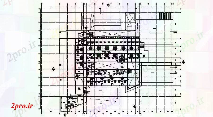 دانلود نقشه بیمارستان -  درمانگاه -  کلینیک طرحی چیدمان بیمارستان (کد87854)