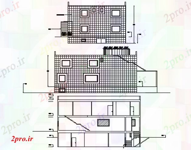 دانلود نقشه خانه های کوچک ، نگهبانی ، سازمانی - طبقه ویلایی طرح (کد87872)