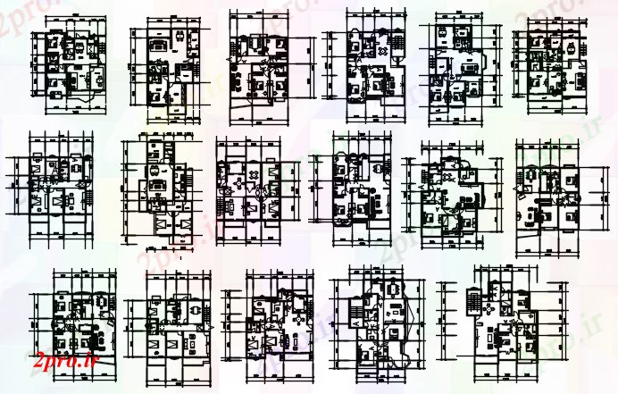 دانلود نقشه مسکونی  ، ویلایی ، آپارتمان  مسکونی  ساختمانی طرحی بندی  (کد87890)