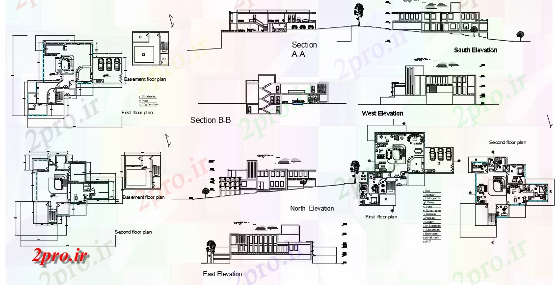 دانلود نقشه مسکونی  ، ویلایی ، آپارتمان  خانه خانواده تنها طراحی (کد87898)