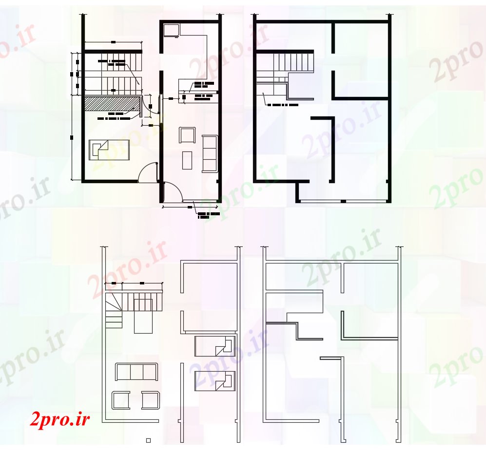 دانلود نقشه مسکونی  ، ویلایی ، آپارتمان  طرحی کاندو کوچک (کد87902)