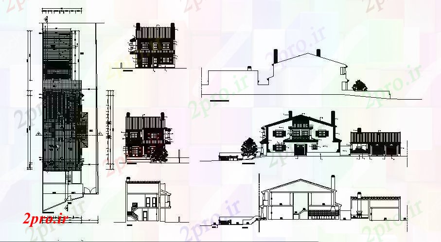 دانلود نقشه خانه های کوچک ، نگهبانی ، سازمانی - ویلایی طرحی با نما (کد87903)