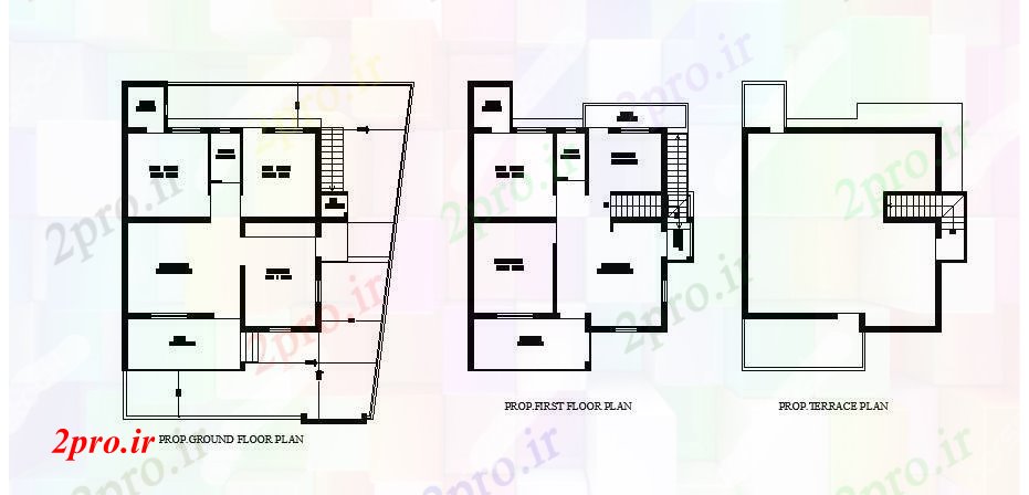 دانلود نقشه مسکونی  ، ویلایی ، آپارتمان  طرحی های کوچک دو طبقه خانه (کد87911)