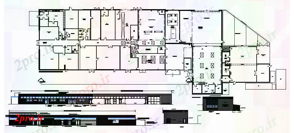 دانلود نقشه ساختمان مرتفعساختمان تجاری چیدمان 34 در 94 متر (کد87915)