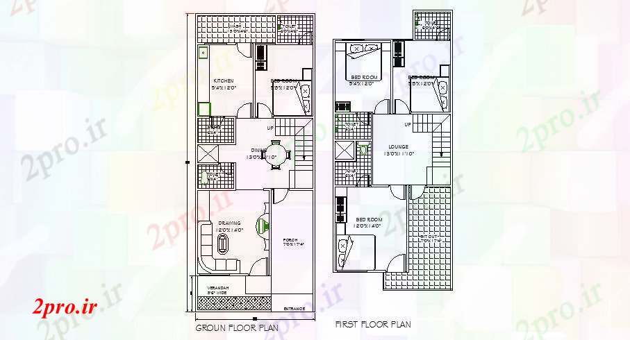 دانلود نقشه مسکونی  ، ویلایی ، آپارتمان  طبقه خانه طرحی طبقه (کد87931)