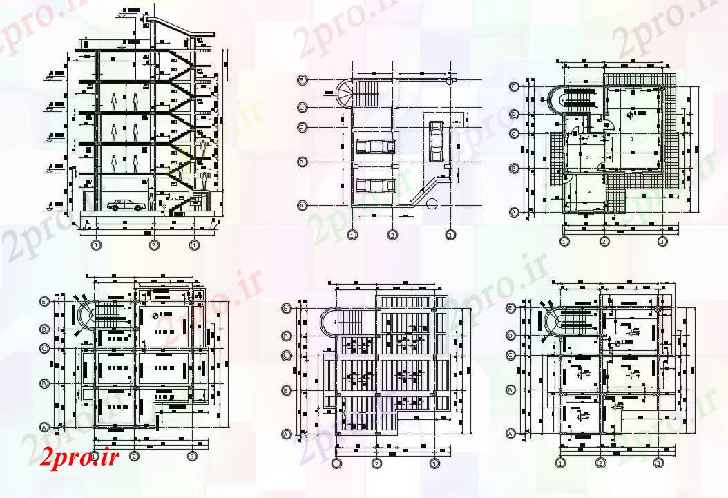 دانلود نقشه مسکونی  ، ویلایی ، آپارتمان  طبقه ساختمان طراحی (کد87975)