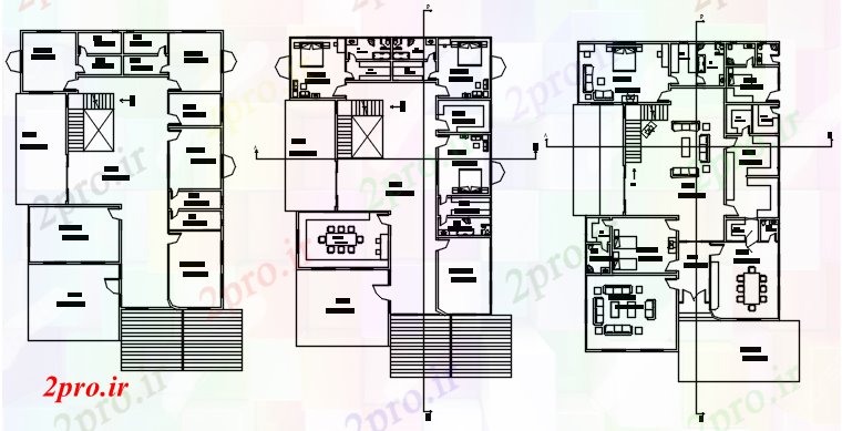 دانلود نقشه مسکونی  ، ویلایی ، آپارتمان  خانه طرحی با مبلمان (کد87976)