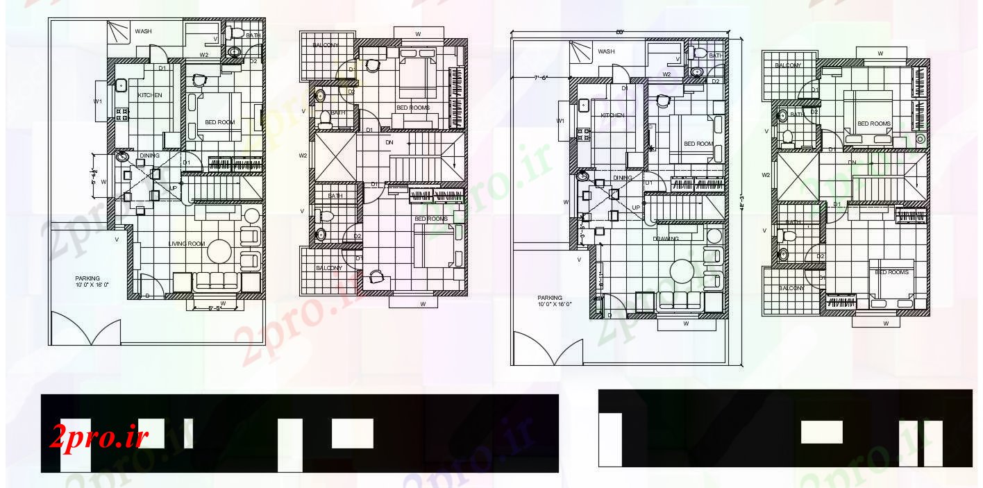 دانلود نقشه مسکونی  ، ویلایی ، آپارتمان  طرحی طبقه یک طبقه خانه (کد87981)