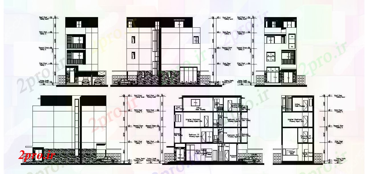 دانلود نقشه مسکونی  ، ویلایی ، آپارتمان  نما بخشی از آپارتمان   مسکونی  (کد88015)