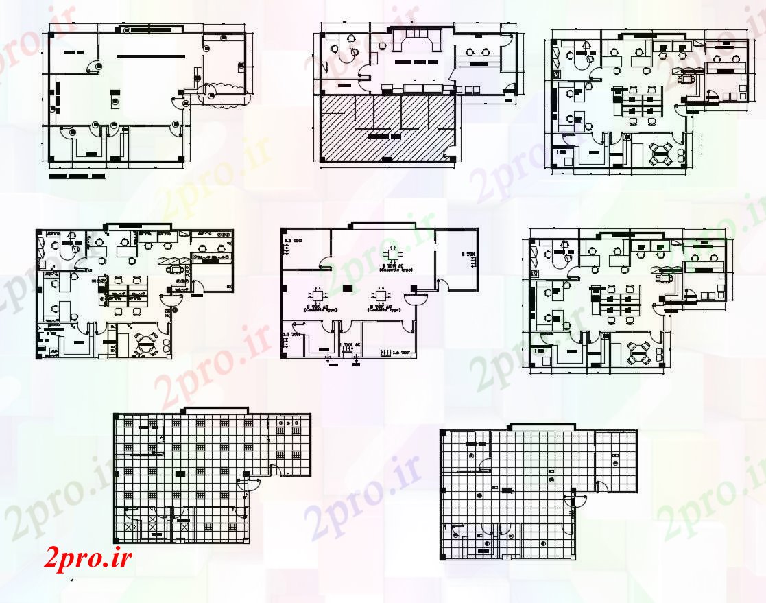 دانلود نقشه ساختمان اداری - تجاری - صنعتی دفاتر تجاری 9 در 14 متر (کد88017)