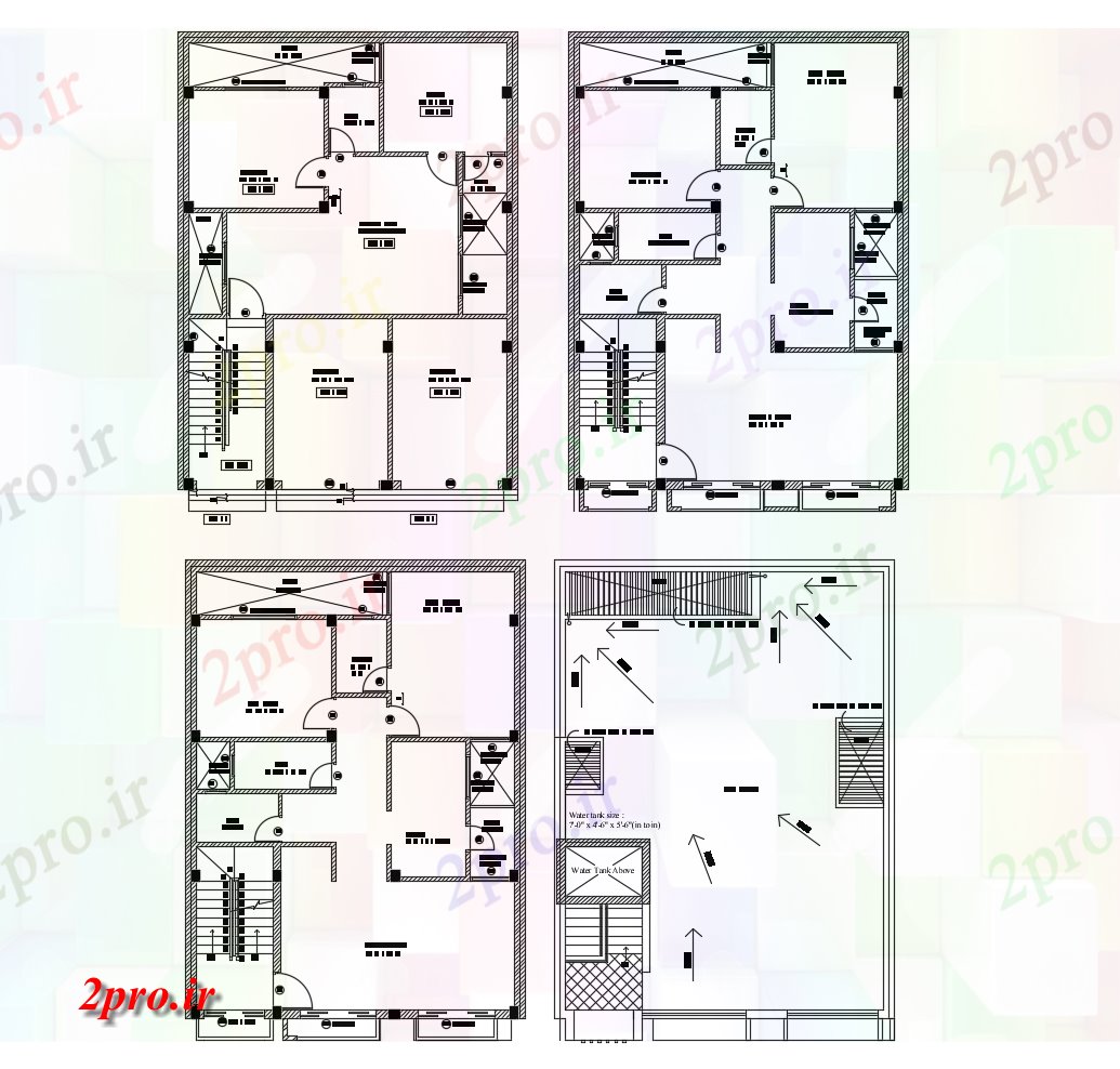 دانلود نقشه مسکونی  ، ویلایی ، آپارتمان  طراحی آپارتمان   مسکونی (کد88061)