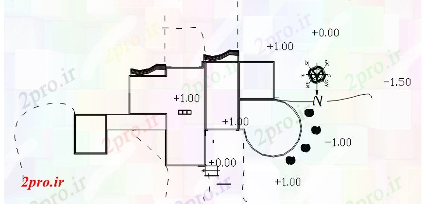 دانلود نقشه خانه های کوچک ، نگهبانی ، سازمانی - طرحی سایت از خانههای ویلایی مسکونی (کد88073)