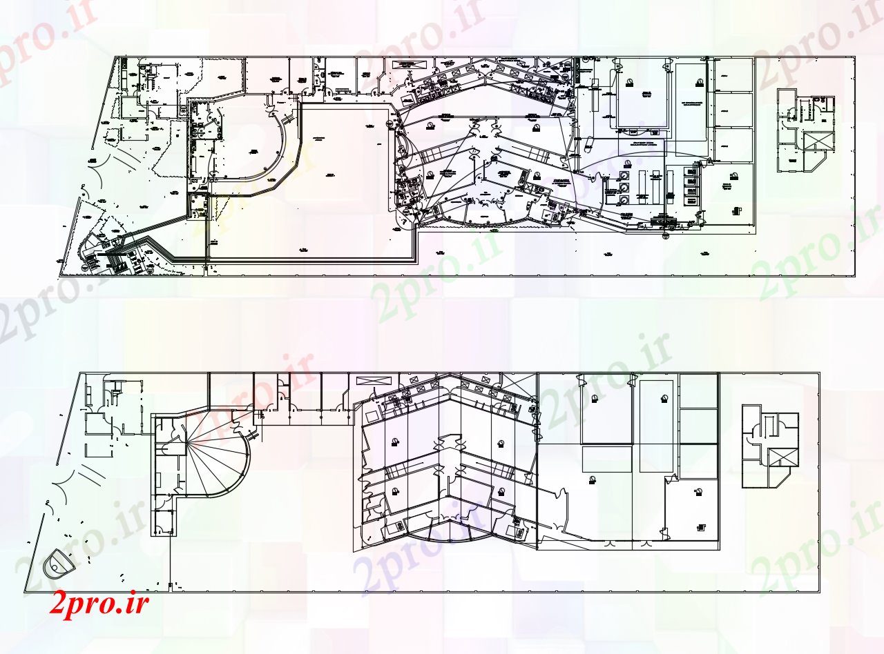 دانلود نقشه ساختمان اداری - تجاری - صنعتی دفتر تجاری 29 در 86 متر (کد88080)