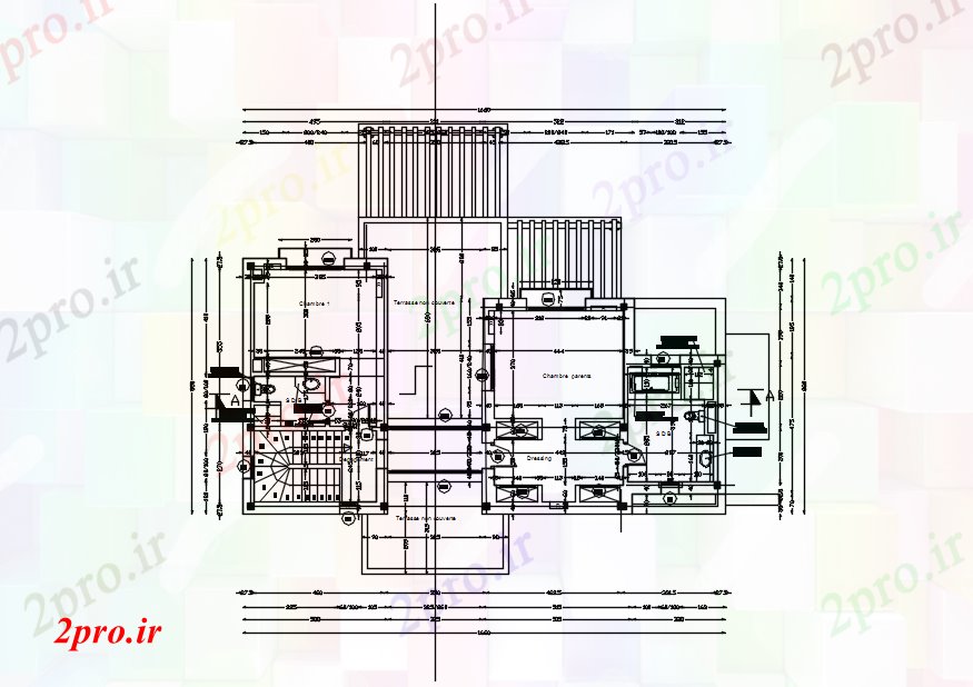 دانلود نقشه مسکونی  ، ویلایی ، آپارتمان  طرحی سایت از یک ویلای مسکونی  (کد88088)