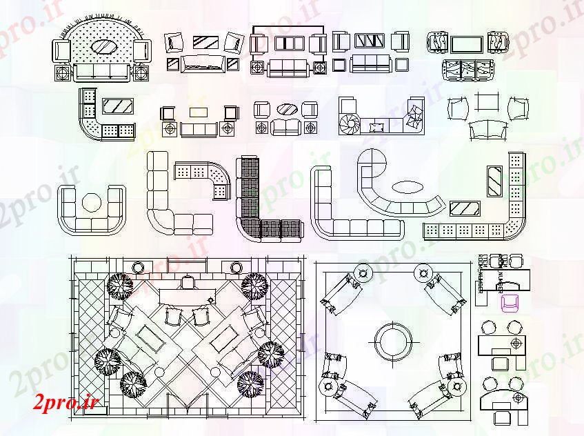 دانلود نقشه بلوک مبلمان   بلوک اتاق نشیمن (کد88117)