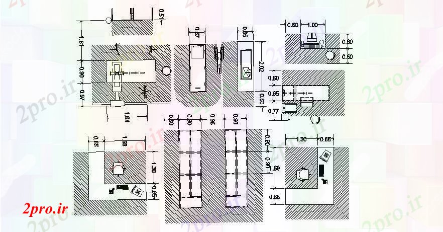 دانلود نقشه بلوک مبلمان   بلوک مبلمان اداری (کد88132)