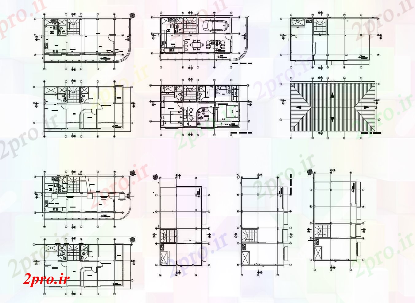 دانلود نقشه مسکونی  ، ویلایی ، آپارتمان  طرحی خانه 1200mtr X 600mtr با ابعاد جزئیات (کد88151)