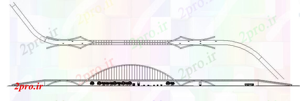 دانلود نقشه مسکونی  ، ویلایی ، آپارتمان   نما از سطح پارکینگ (کد88168)