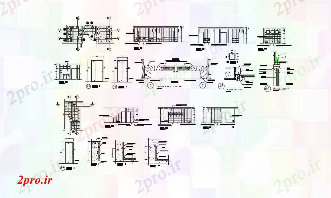 دانلود نقشه بلوک حمام و توالتطرحی حمام (کد88169)