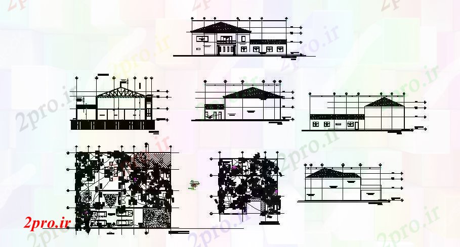 دانلود نقشه مسکونی  ، ویلایی ، آپارتمان   از خانه با ابعاد جزئیات  (کد88174)