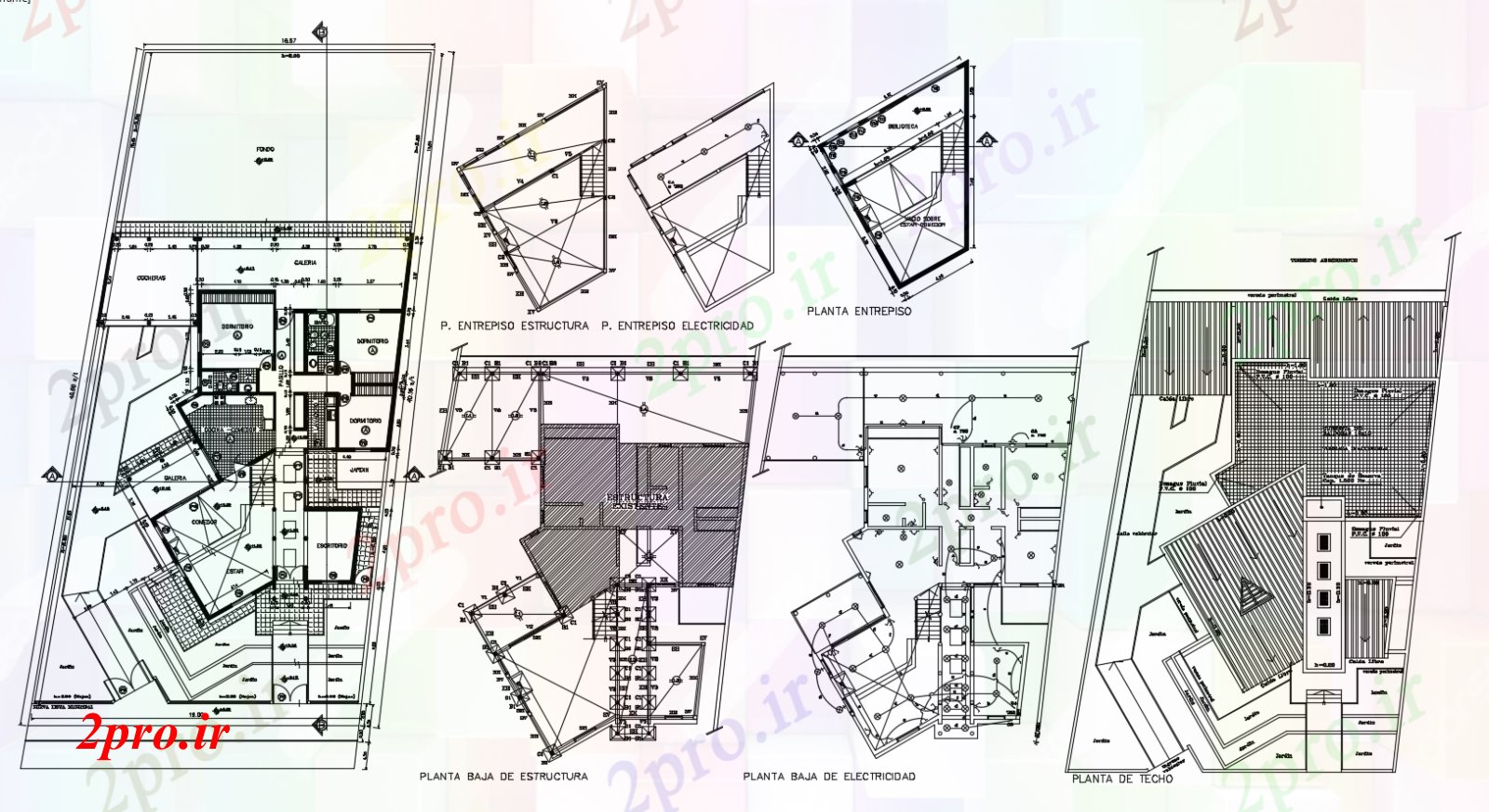 دانلود نقشه خانه های کوچک ، نگهبانی ، سازمانی -  از ویلا های مسکونی (کد88181)