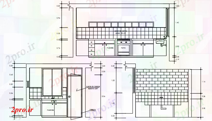 دانلود نقشه آشپزخانه نماات از آشپزخانه طرح (کد88214)