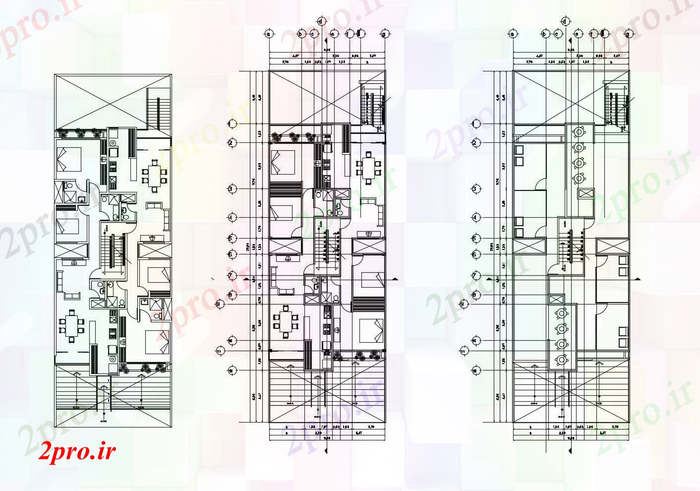 دانلود نقشه مسکونی  ، ویلایی ، آپارتمان    از طراحی آپارتمان   با مبلمان (کد88218)