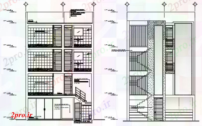 دانلود نقشه مسکونی  ، ویلایی ، آپارتمان  طراحی آپارتمان   با نما و بخش (کد88219)