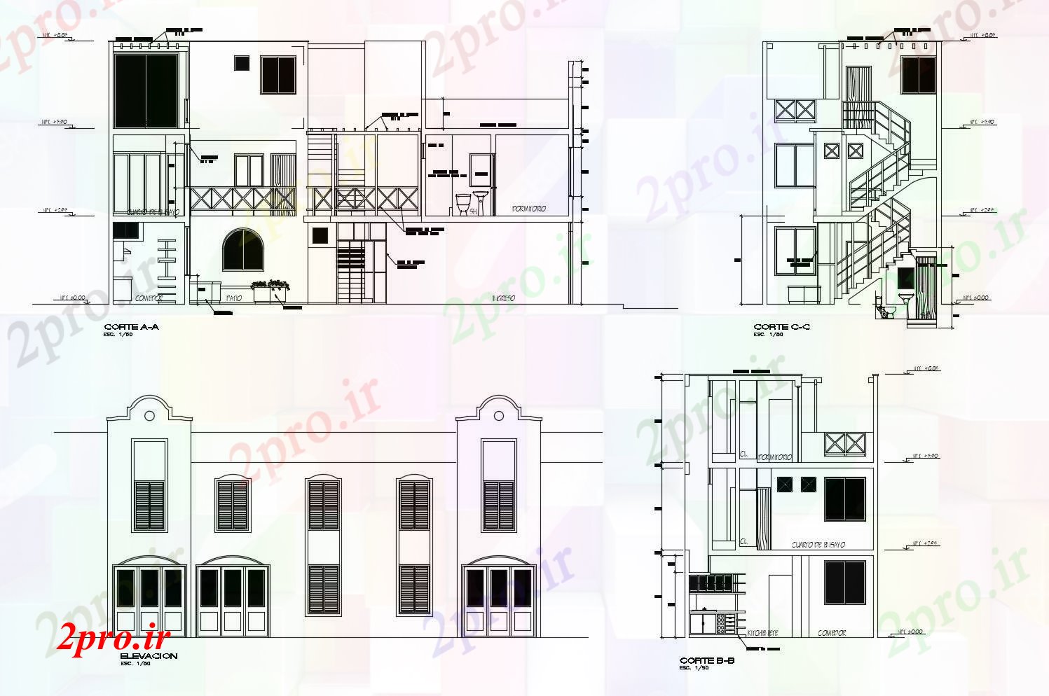 دانلود نقشه مسکونی  ، ویلایی ، آپارتمان   طراحی خانه مسکونی  (کد88238)