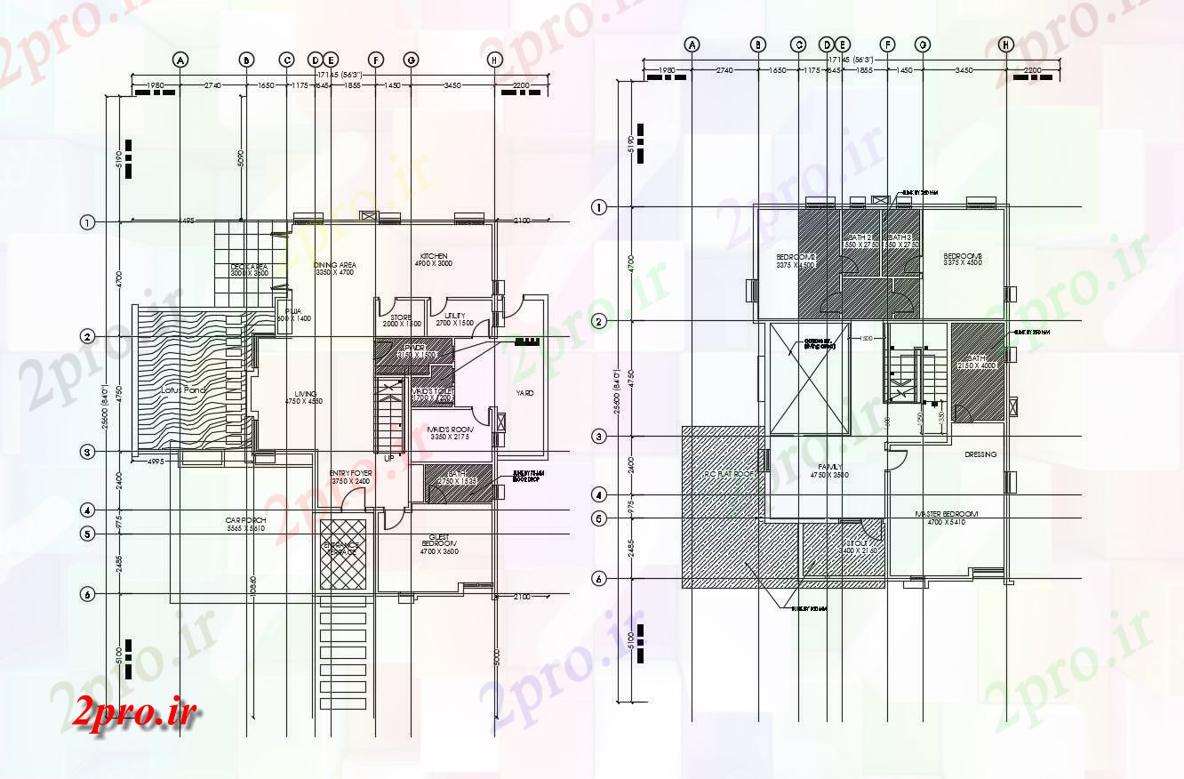 دانلود نقشه مسکونی  ، ویلایی ، آپارتمان  طرحی خانه مسکونی (کد88254)