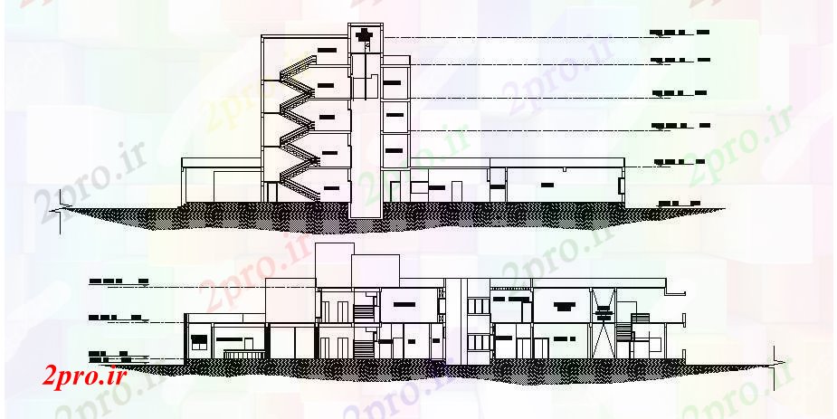 دانلود نقشه بیمارستان -  درمانگاه -  کلینیک نما بخشی از بیمارستان  (کد88284)