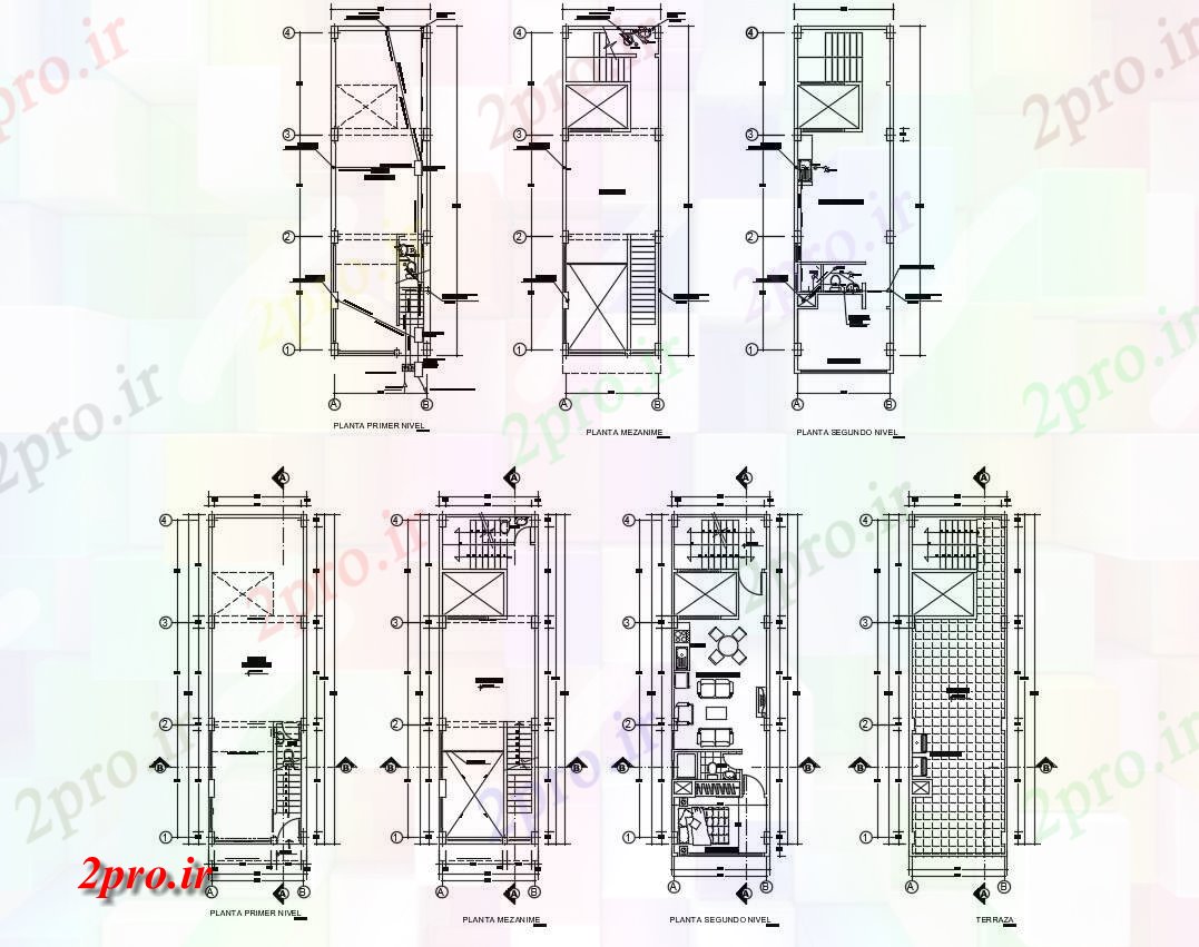 دانلود نقشه مسکونی  ، ویلایی ، آپارتمان  آپارتمان مسکونی  (کد88298)