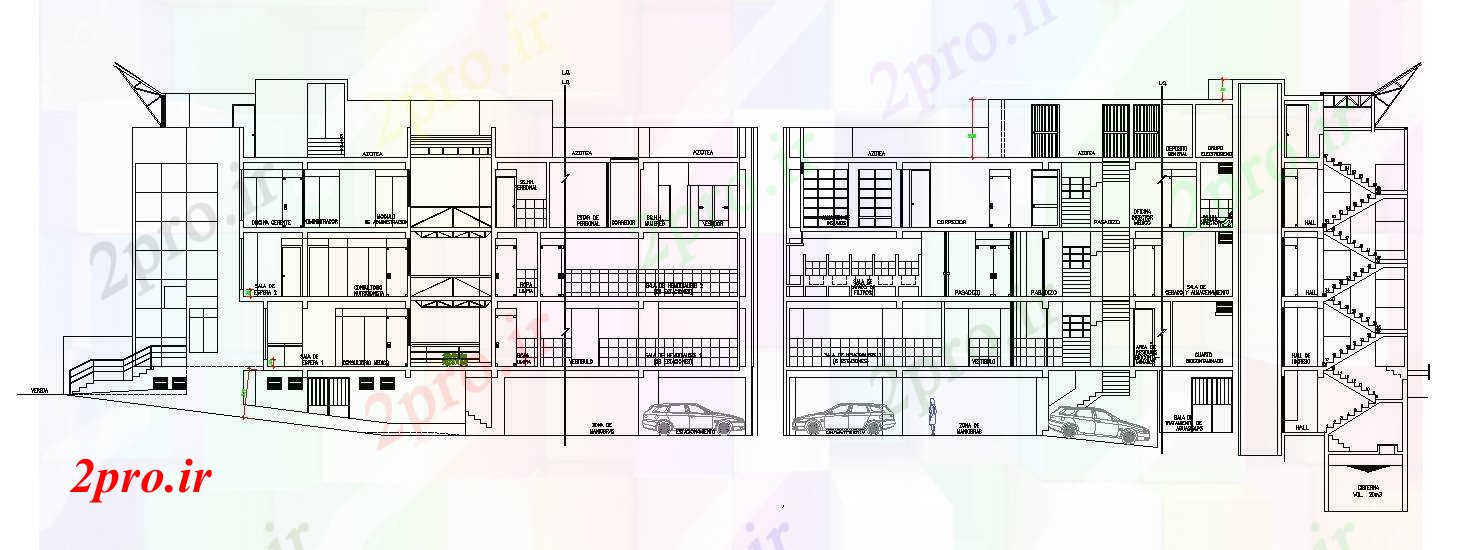 دانلود نقشه مسکونی  ، ویلایی ، آپارتمان  نماات بخشی از آپارتمان   مسکونی (کد88327)