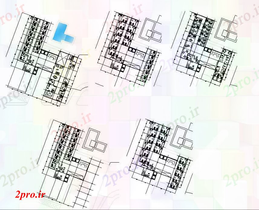 دانلود نقشه هتل - رستوران - اقامتگاه از طرحی هتل 78 در 194 متر (کد88362)