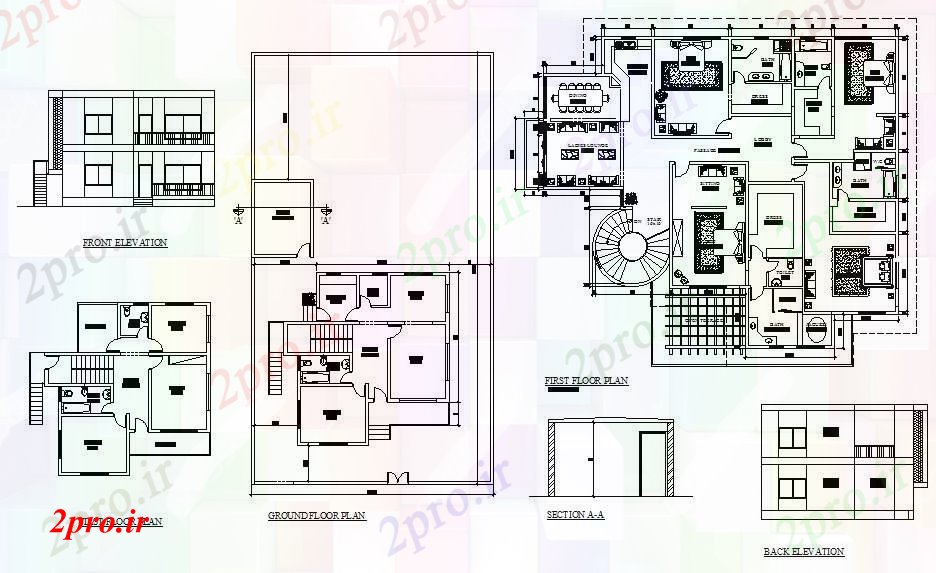 دانلود نقشه مسکونی  ، ویلایی ، آپارتمان  طرحی آپارتمان   با مبلمان  (کد88391)