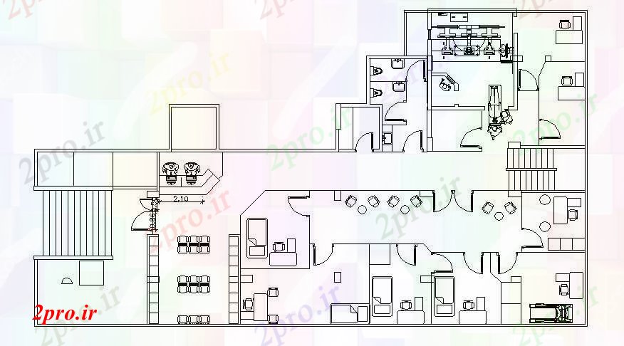 دانلود نقشه بیمارستان - درمانگاه - کلینیک طرحی کلینیک با ابعاد جزئیات 16 در 27 متر (کد88468)