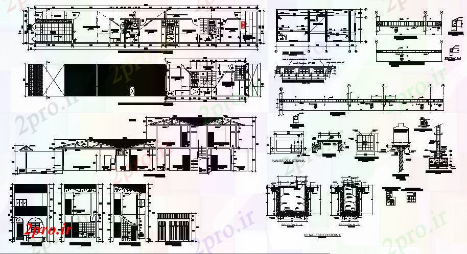 دانلود نقشه مسکونی  ، ویلایی ، آپارتمان  خانه های تک خانواری با بخش و نما  (کد88469)