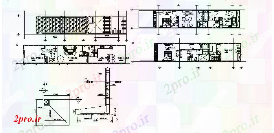 دانلود نقشه مسکونی  ، ویلایی ، آپارتمان  خانه طراحی طرحی با ابعاد جزئیات  (کد88496)