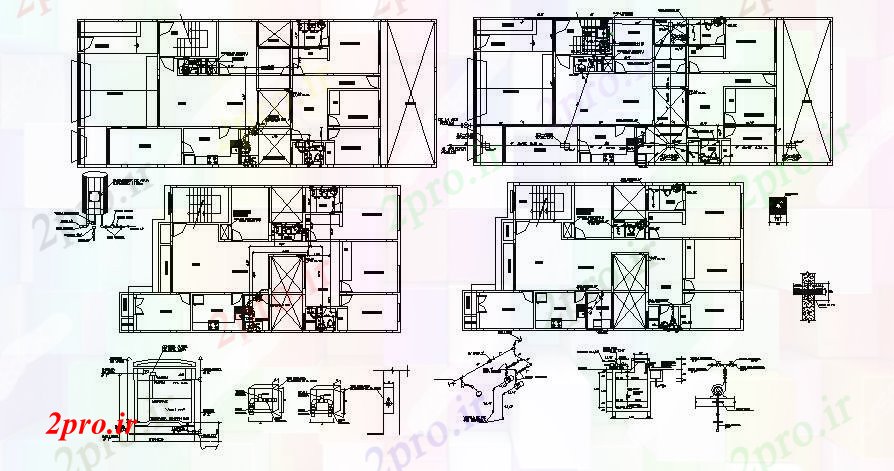 دانلود نقشه مسکونی  ، ویلایی ، آپارتمان  خانه های مسکونی ساخت (کد88541)