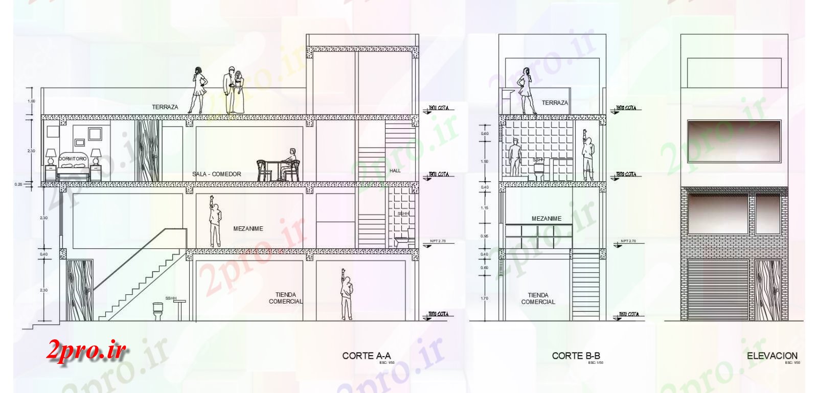 دانلود نقشه مسکونی  ، ویلایی ، آپارتمان  نما آپارتمان   مسکونی (کد88544)