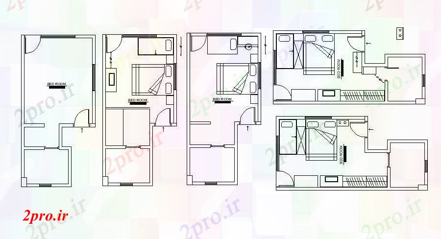 دانلود نقشه کمد دیواری لباس اتاق خواب مبلمان چیدمان (کد88557)