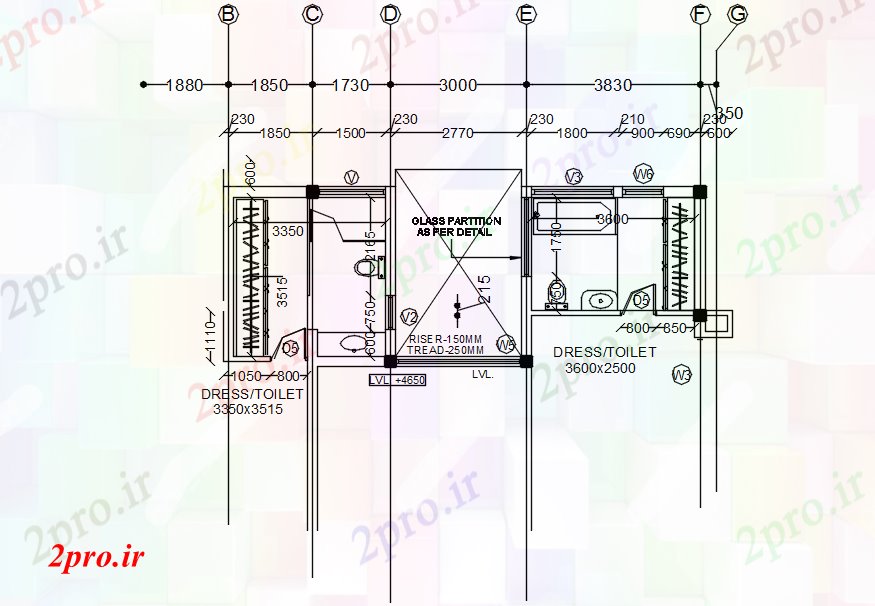 دانلود نقشه مسکونی  ، ویلایی ، آپارتمان  حمام (کد88585)